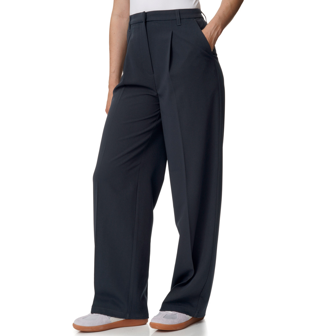 Damen Straight-Hose mit Bundfalte