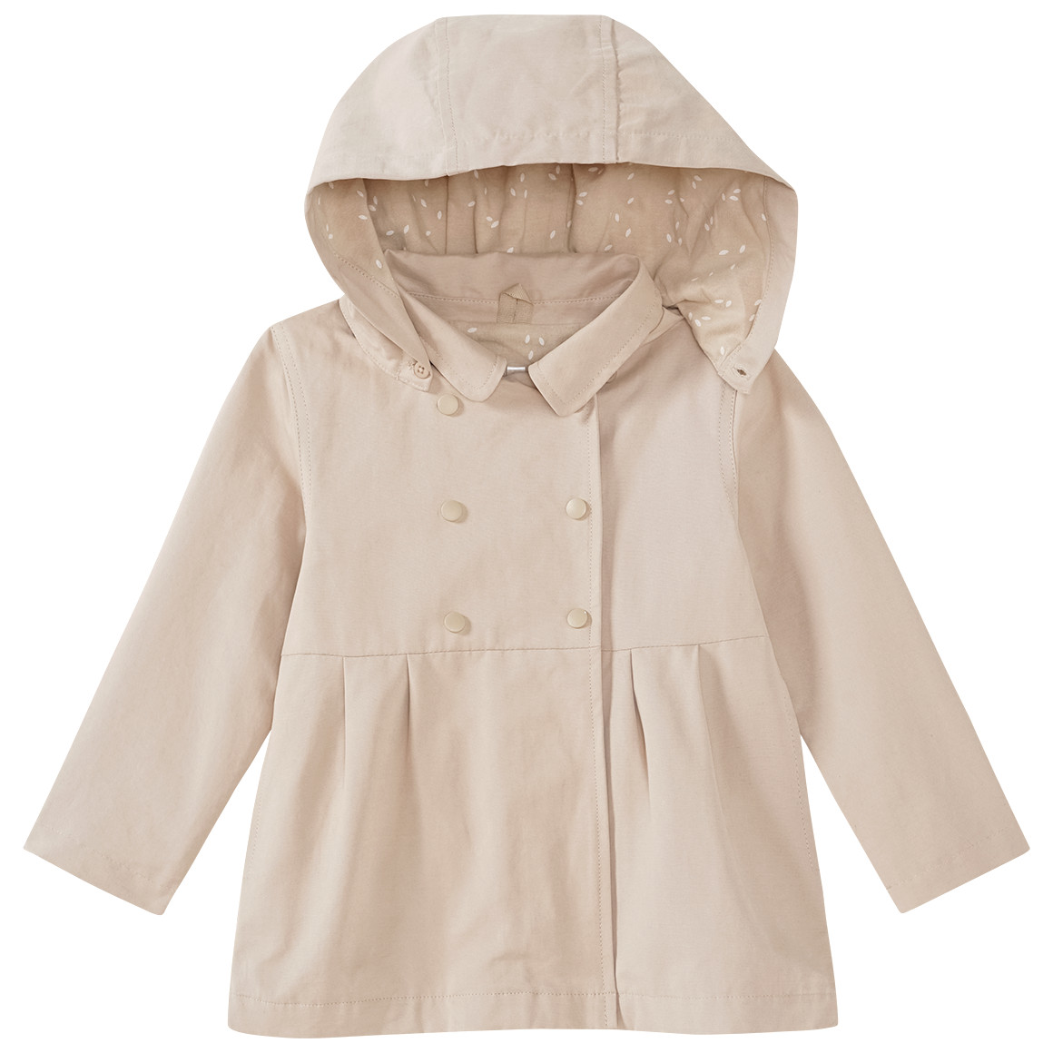 Baby trenchcoat met afneembare capuchon