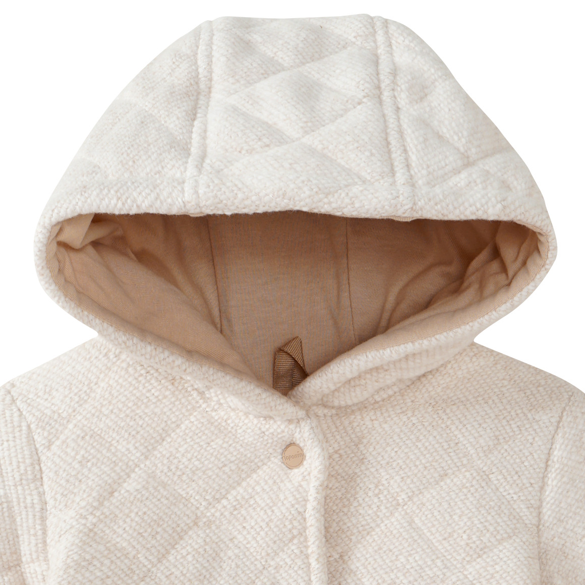 Gewatteerd babyjack in wollen look