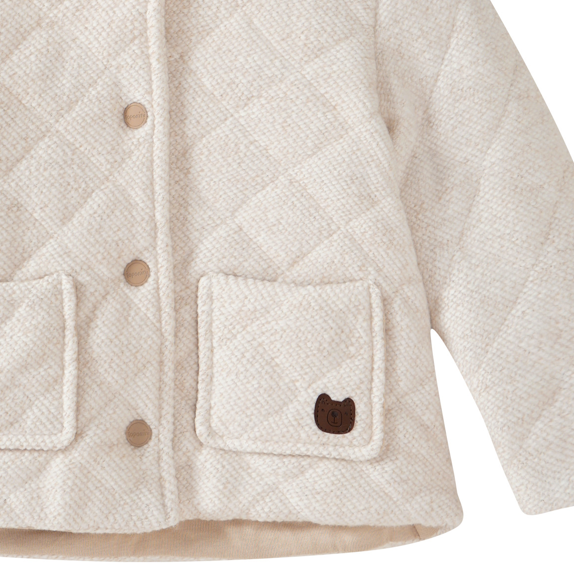 Gewatteerd babyjack in wollen look