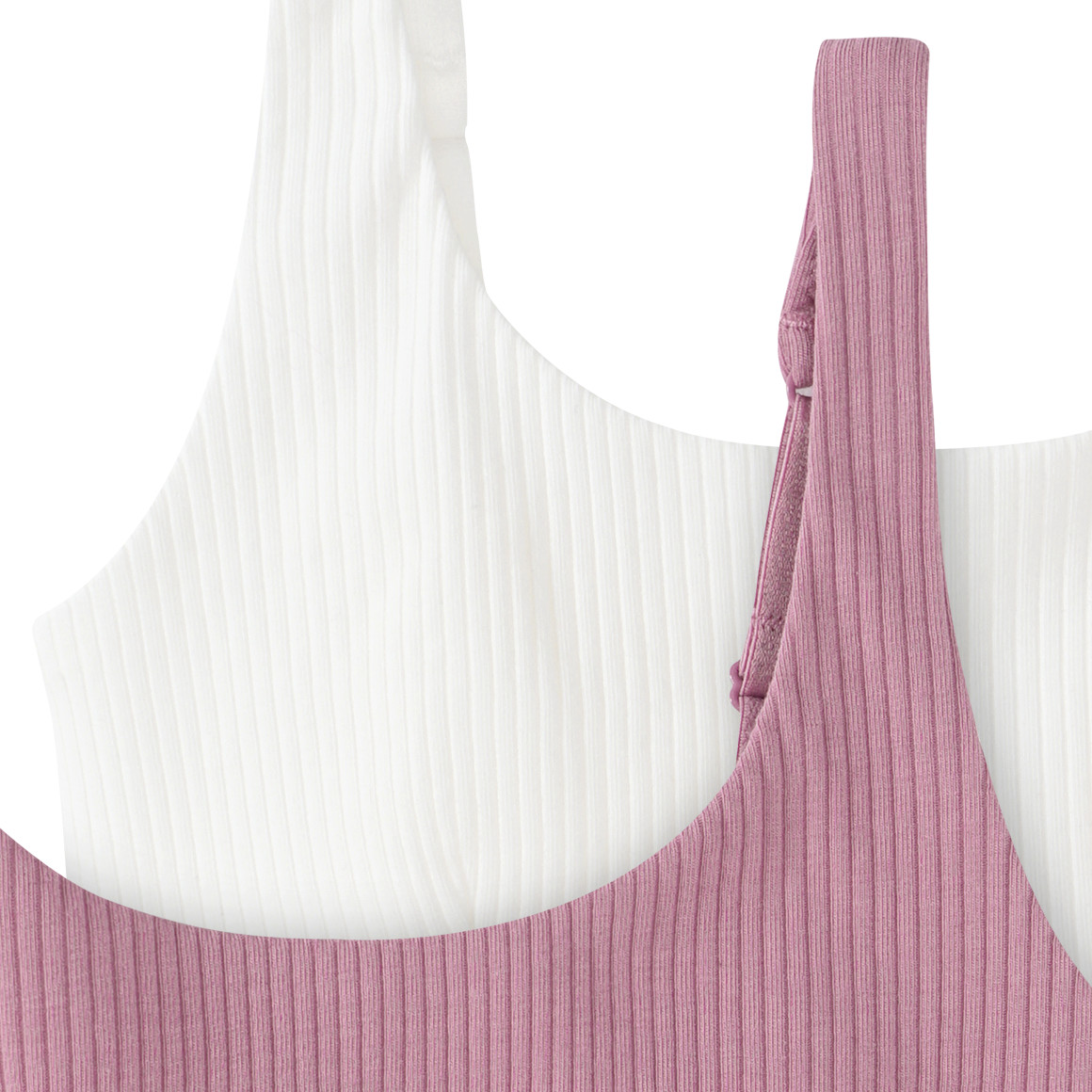 2 Mädchen Bustiers mit Rippstruktur