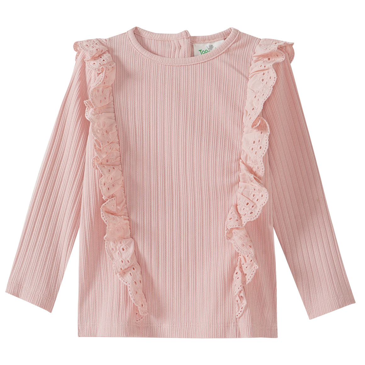 Baby shirt met lange mouwen en ribstructuur