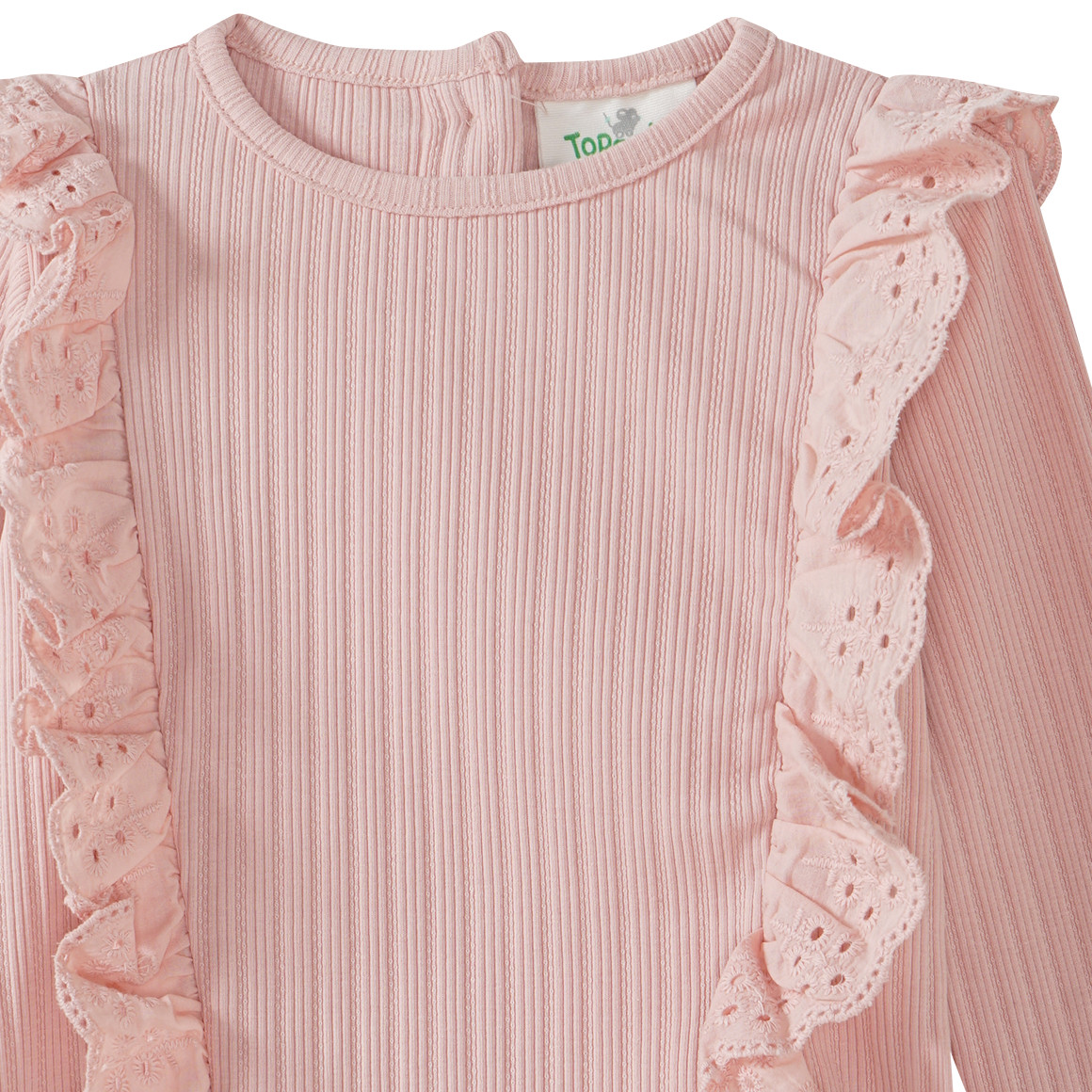 Baby shirt met lange mouwen en ribstructuur