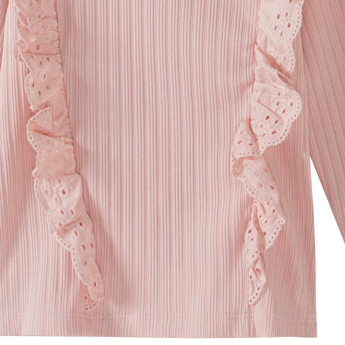 Baby shirt met lange mouwen en ribstructuur