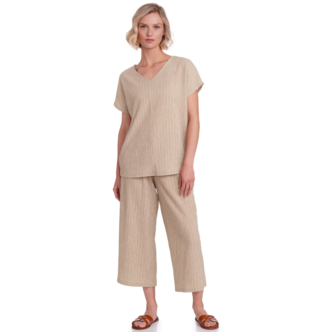 Dames culottes met gestructureerde strepen