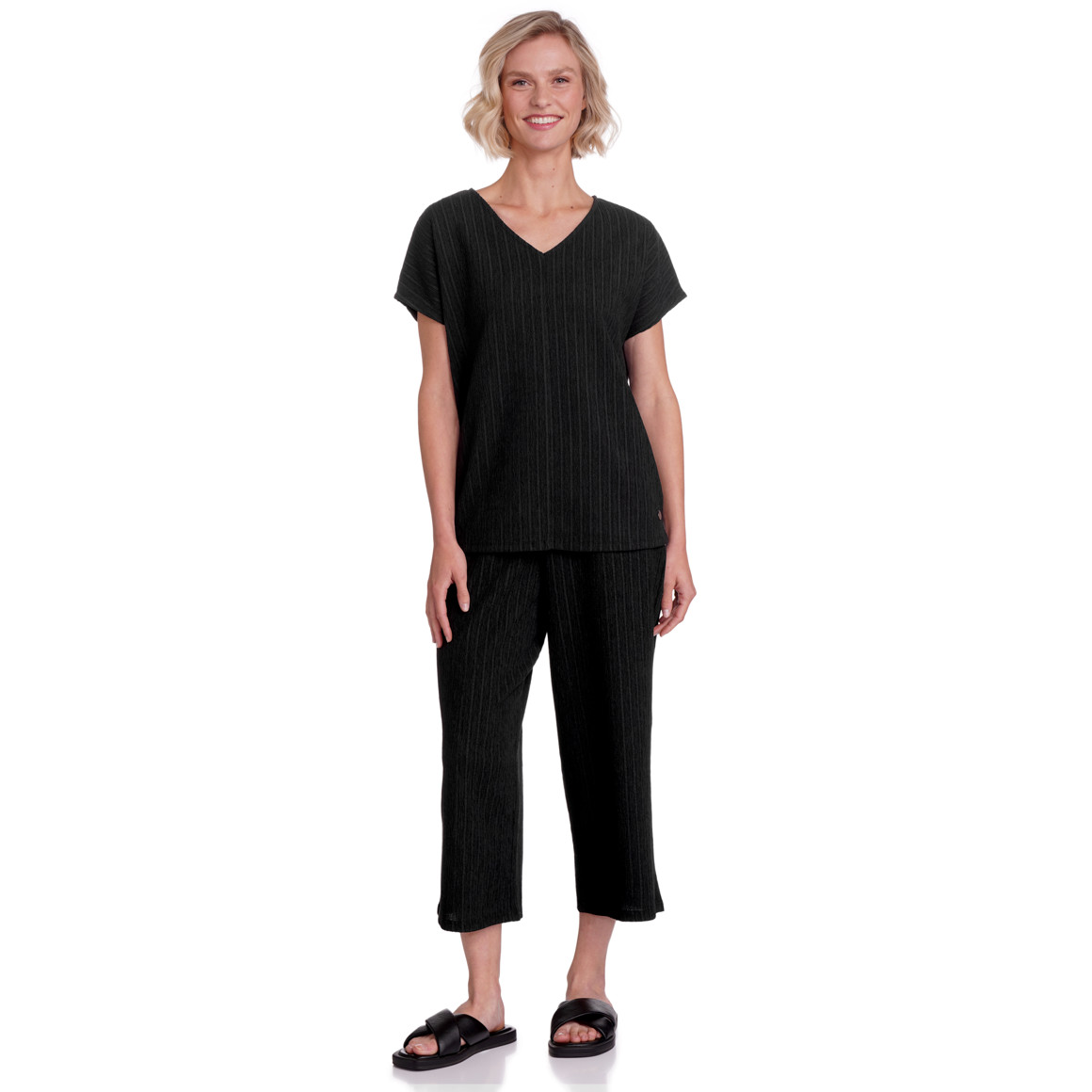 Dames culottes met gestructureerde strepen