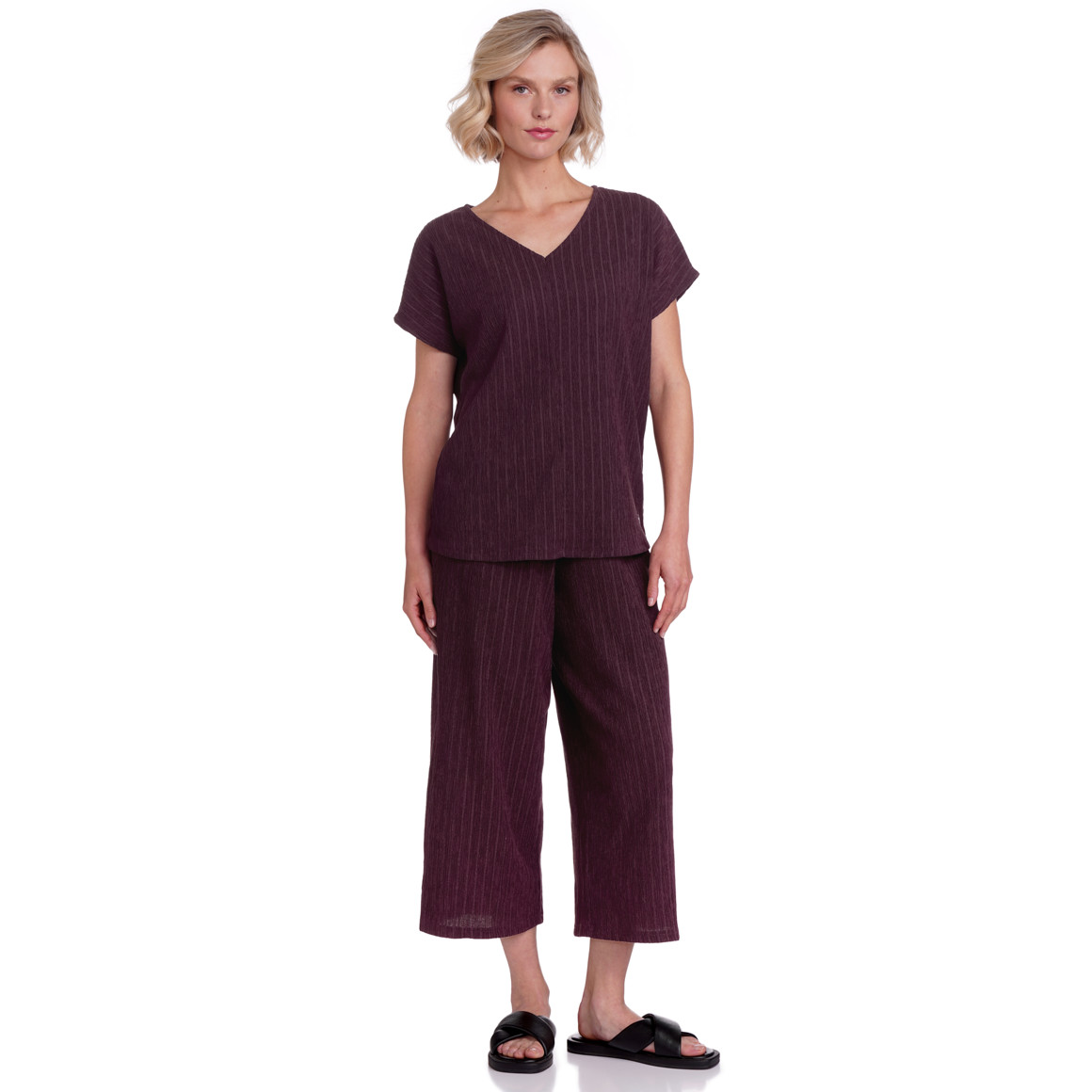 Dames culottes met gestructureerde strepen