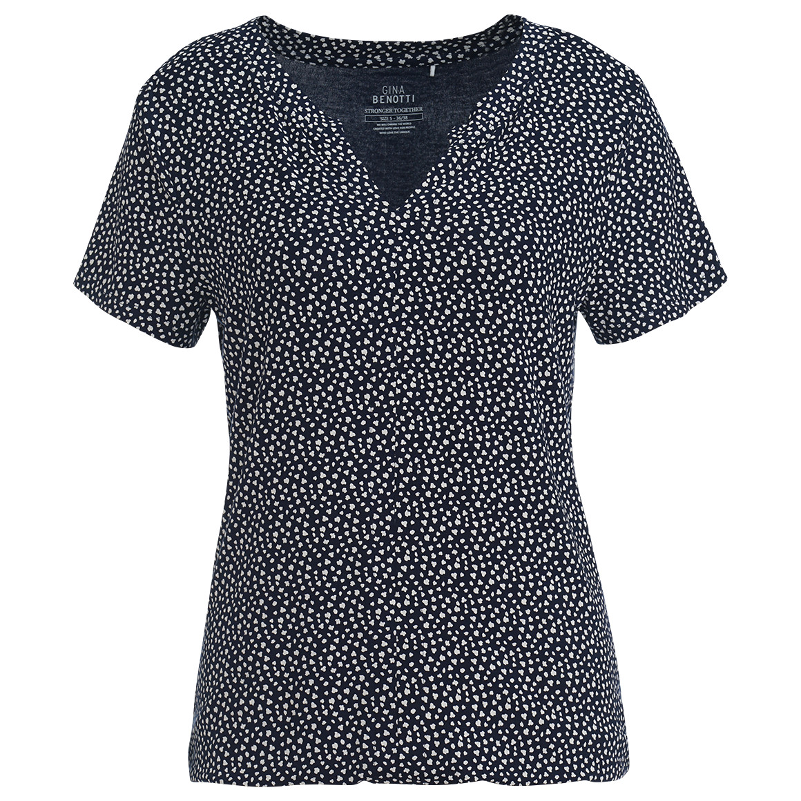 Dames T-shirt met V-cut-out