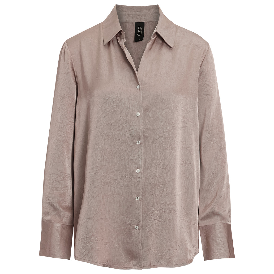 Damen Satinbluse mit Knopfleiste