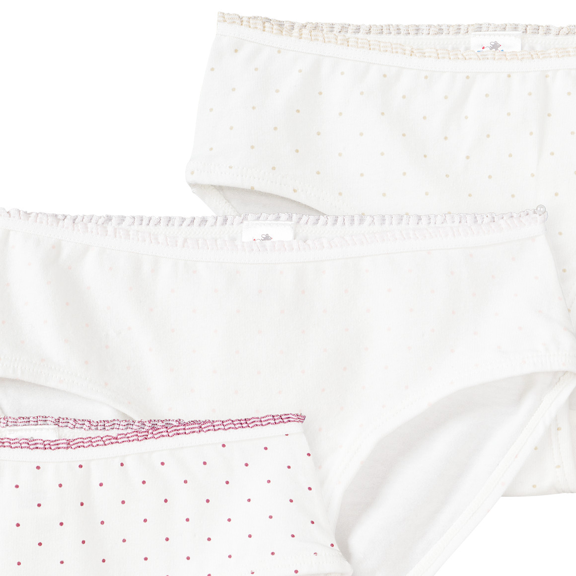3 Mädchen Slips mit Punkten