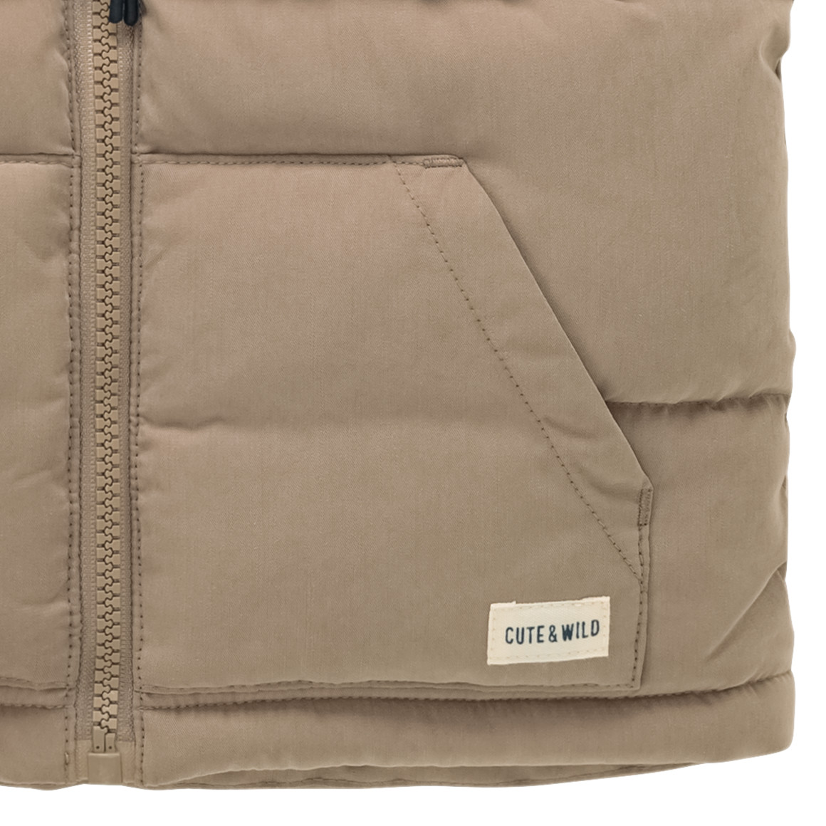 Baby gewatteerd vest met teddy kraag