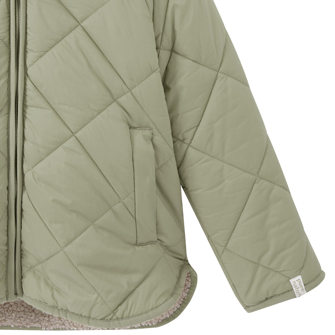 Gewatteerd kinderjack met teddyvoering