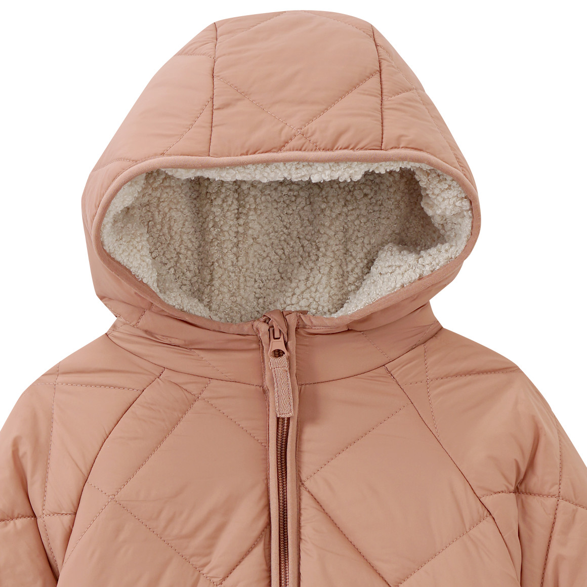 Gewatteerd kinderjack met teddyvoering