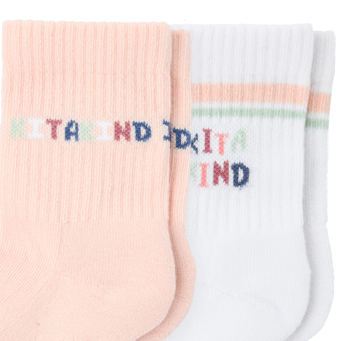 2 Paar Mädchen Tennissocken mit Kita-Motiv