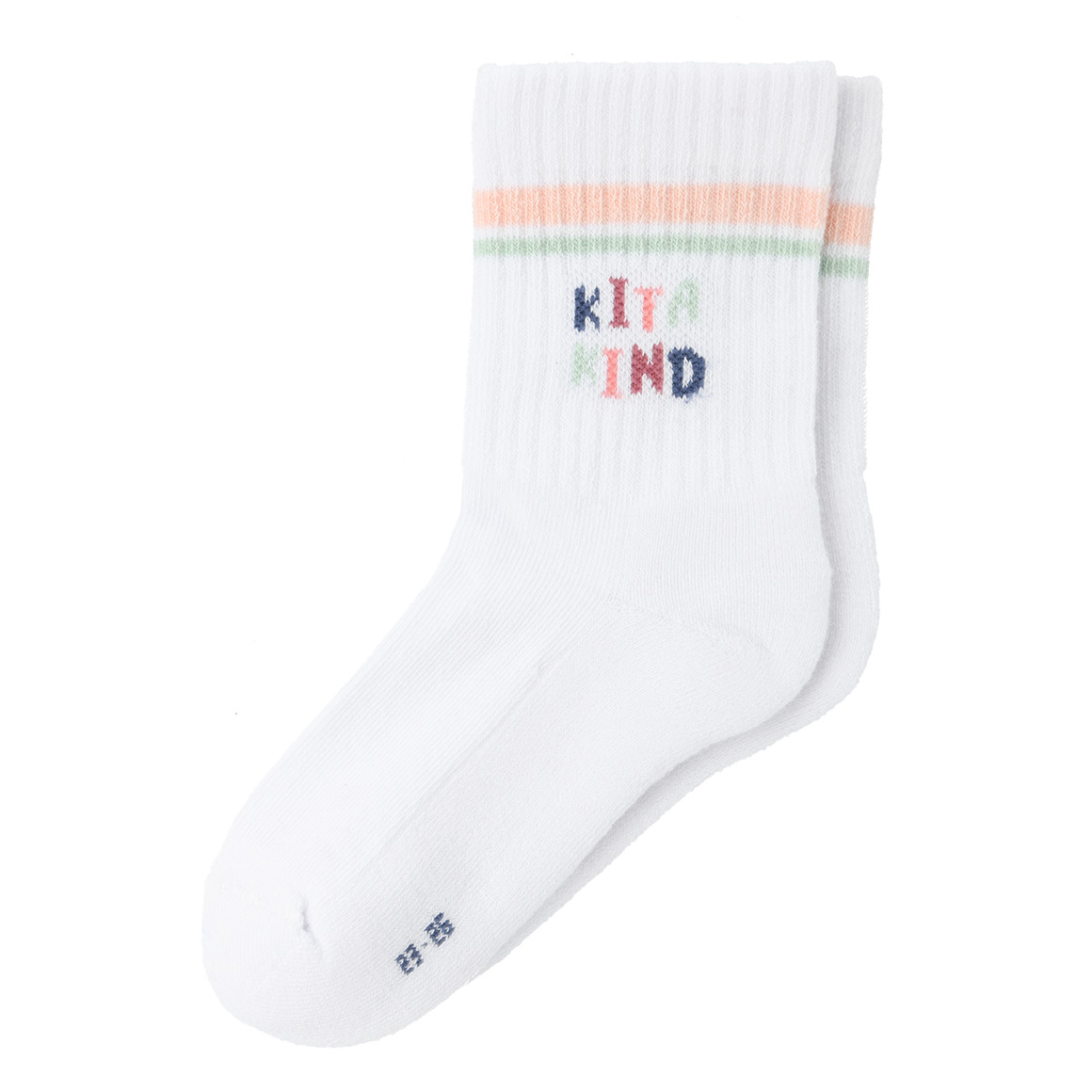 2 Paar Mädchen Tennissocken mit Kita-Motiv