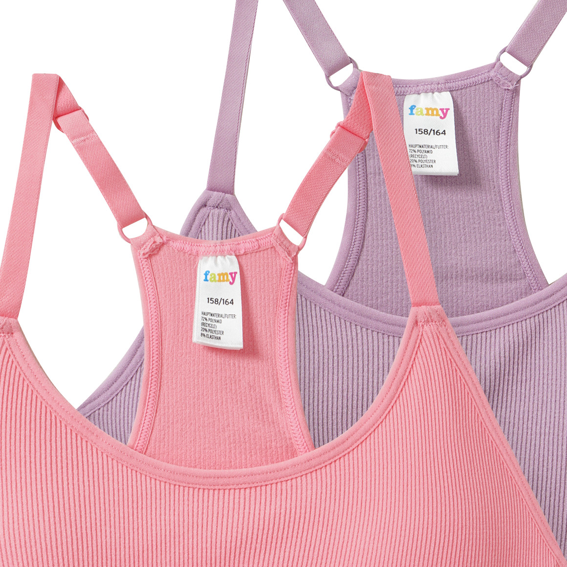 2 Mädchen Seamless-Bustiers mit Pads