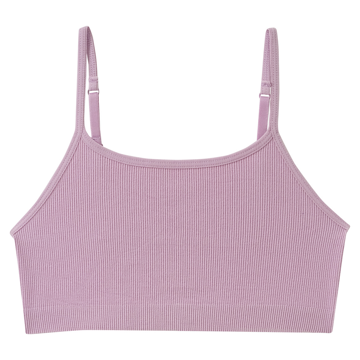 2 naadloze bustiers voor meisjes met geribde structuur