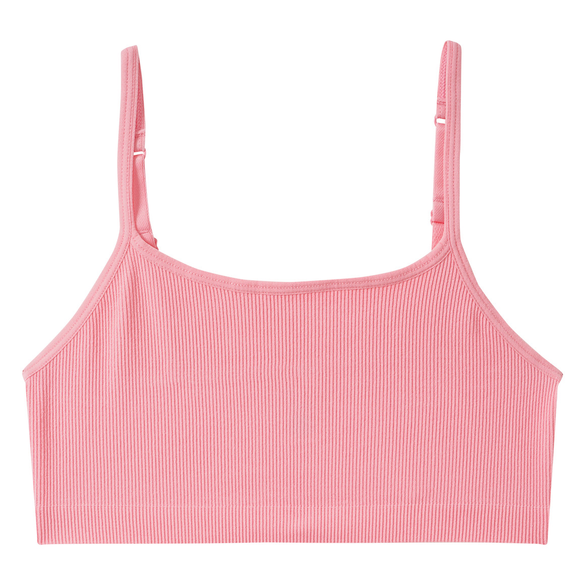 2 naadloze bustiers voor meisjes met geribde structuur