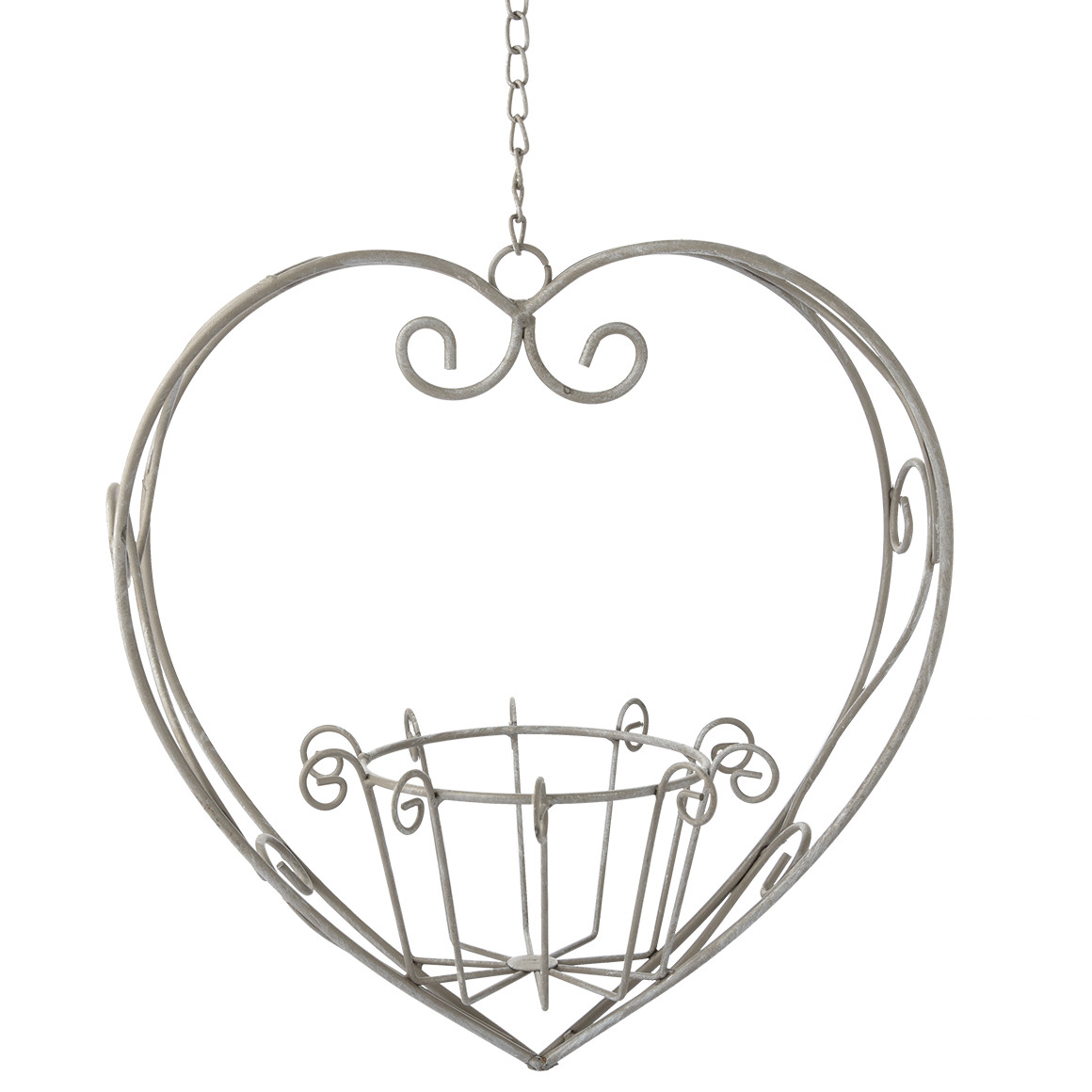 Bloemenhangmand in hartvorm