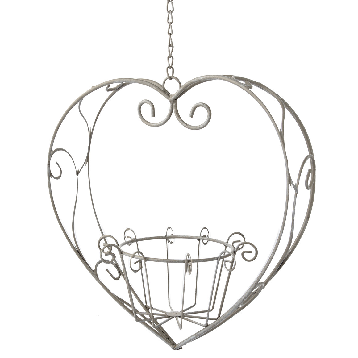 Bloemenhangmand in hartvorm