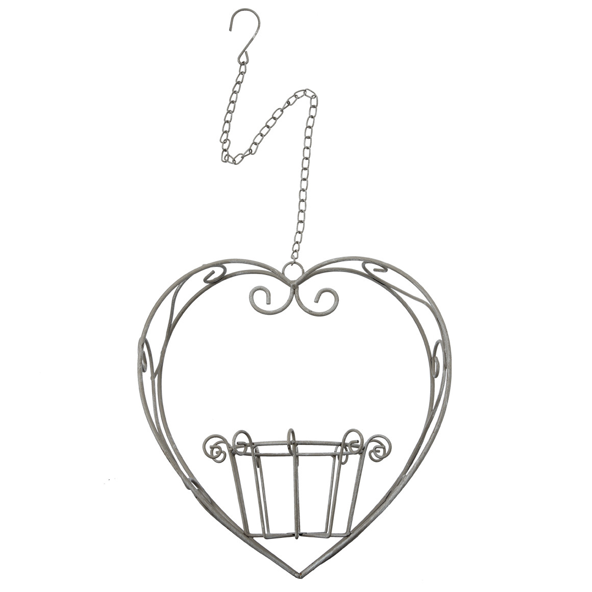 Bloemenhangmand in hartvorm