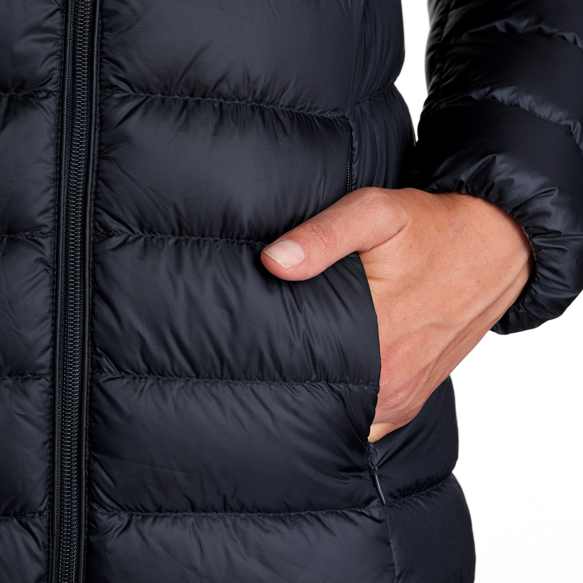 Dames zachte donsjas met capuchon