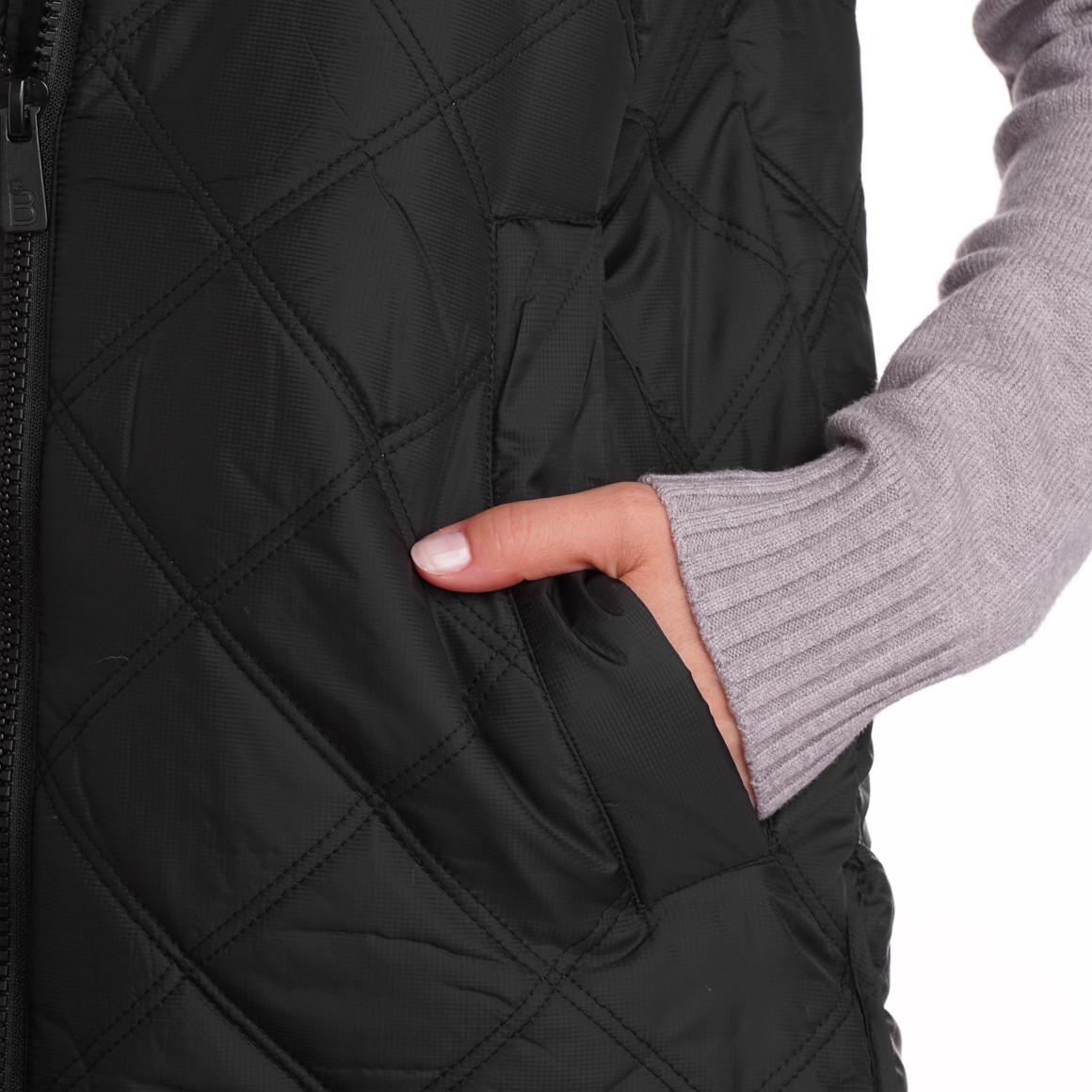 Gewatteerd damesvest met rits