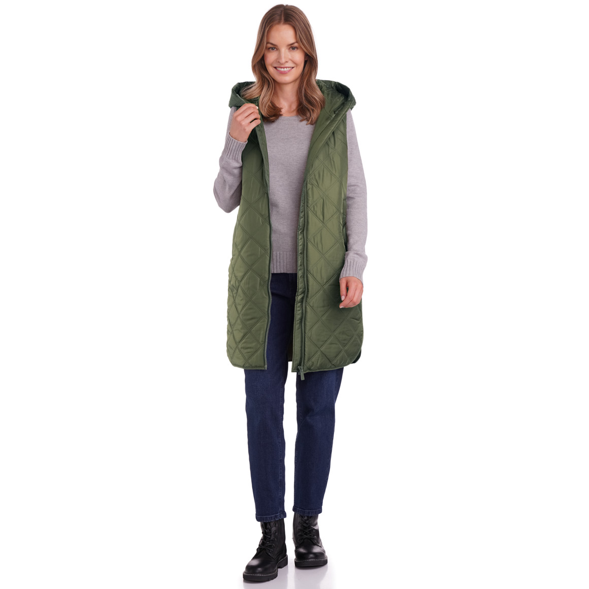 Gewatteerd damesvest met rits