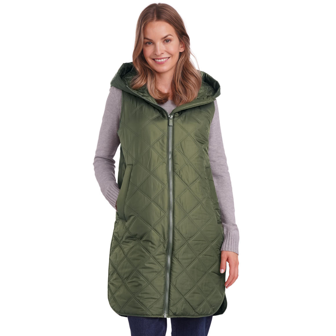 Gewatteerd damesvest met rits