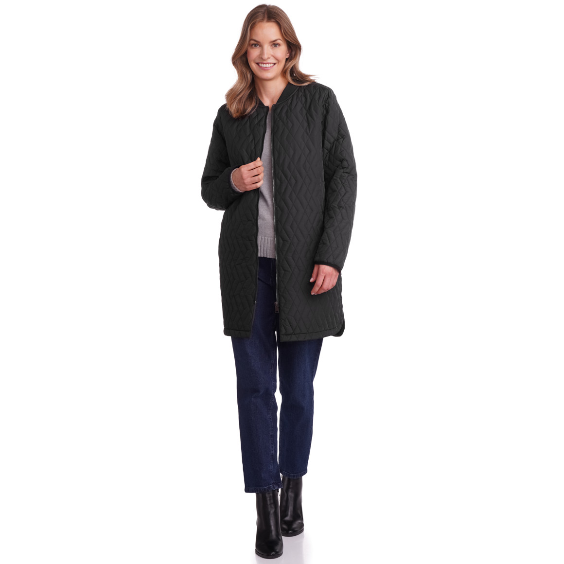 Gewatteerde damesjas met ritssluiting