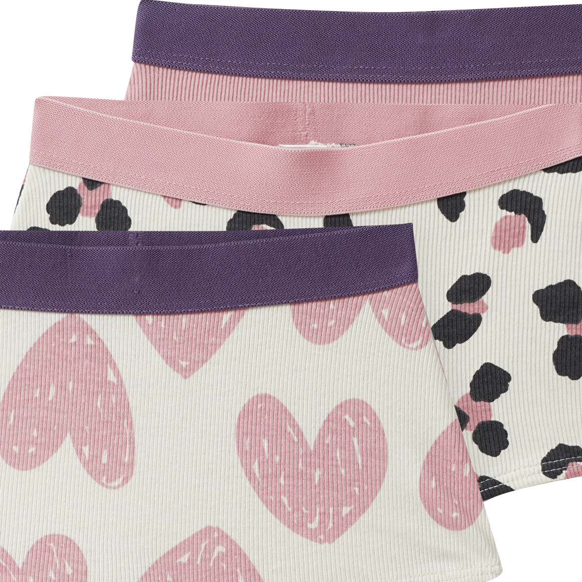 3 meisjes slips met geribde structuur