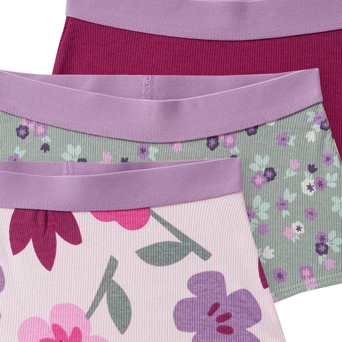 3 meisjes slips met geribde structuur