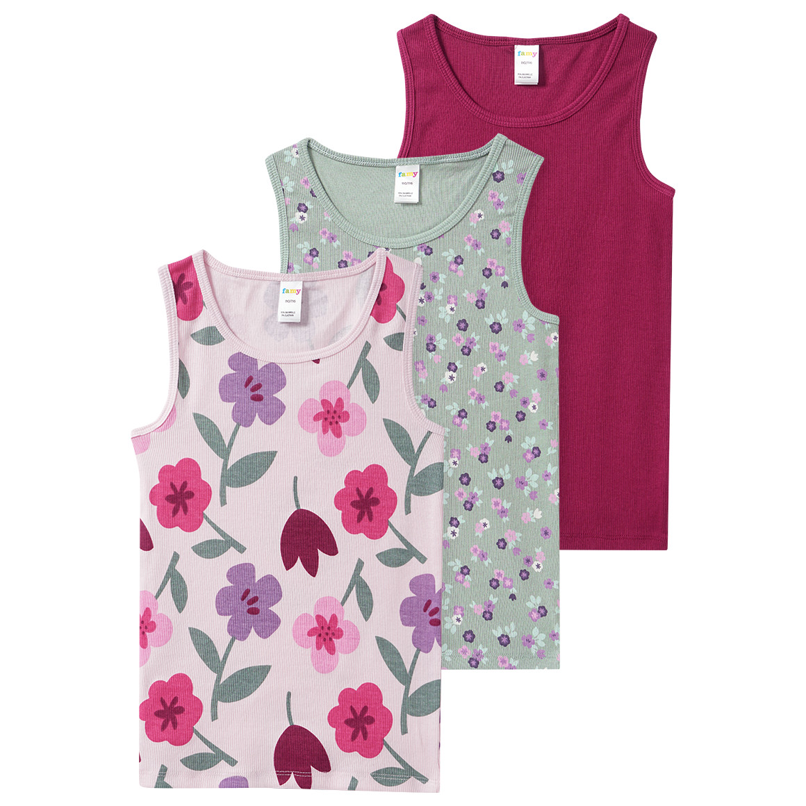 3 meisjesvesten met geribbelde structuur