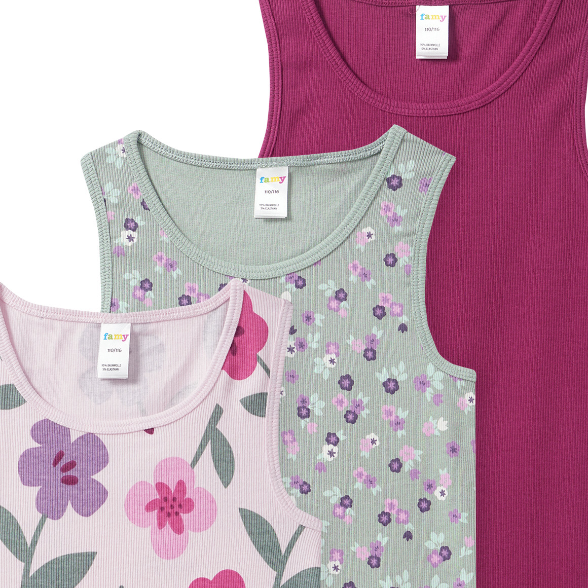 3 meisjesvesten met geribbelde structuur