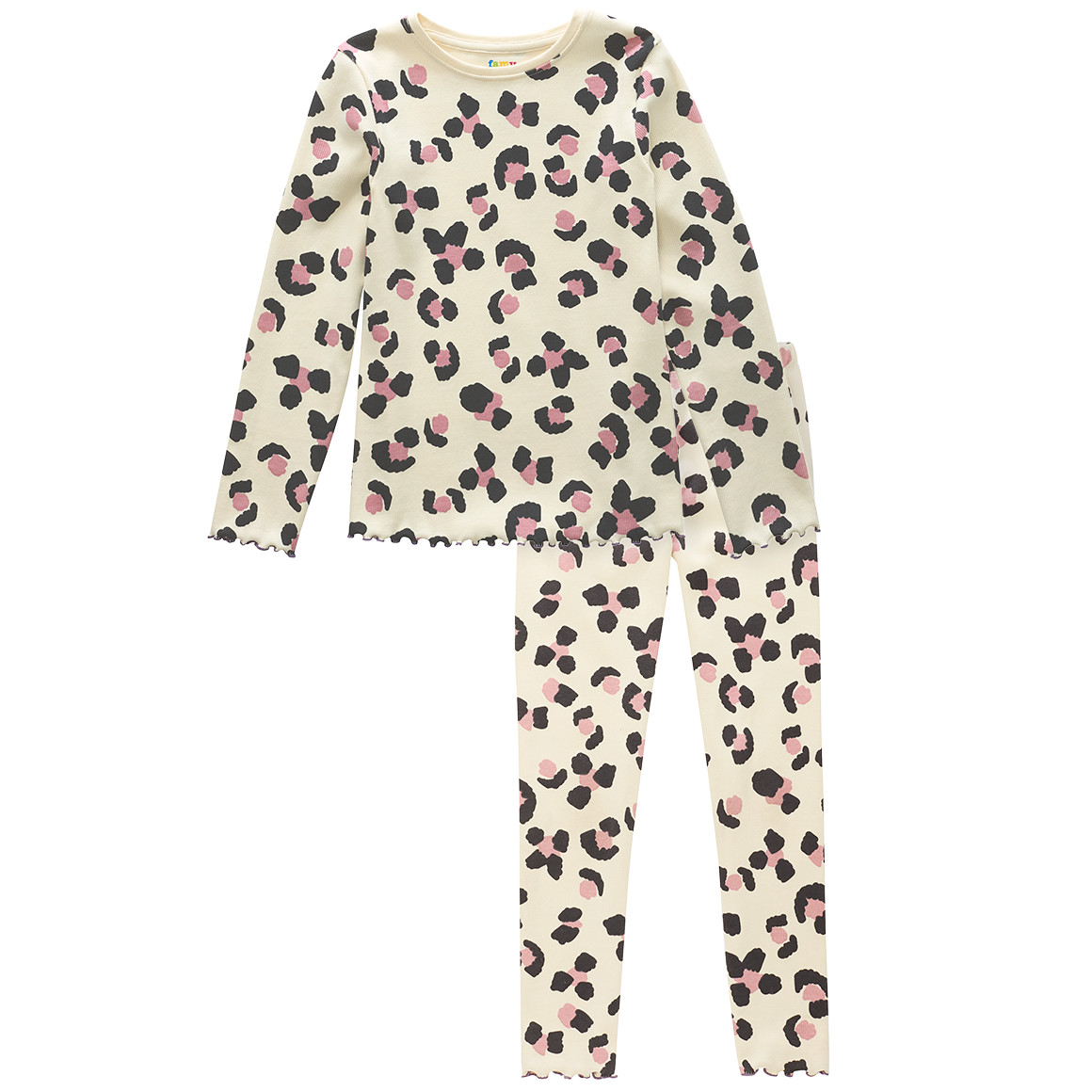 Meisjespyjama met geribbelde structuur