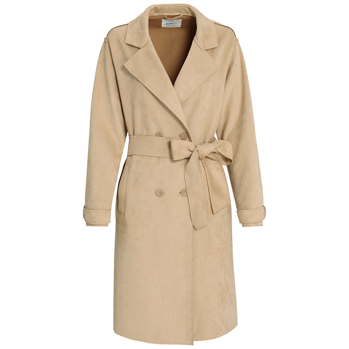 Damen Trenchcoat mit Velours-Touch