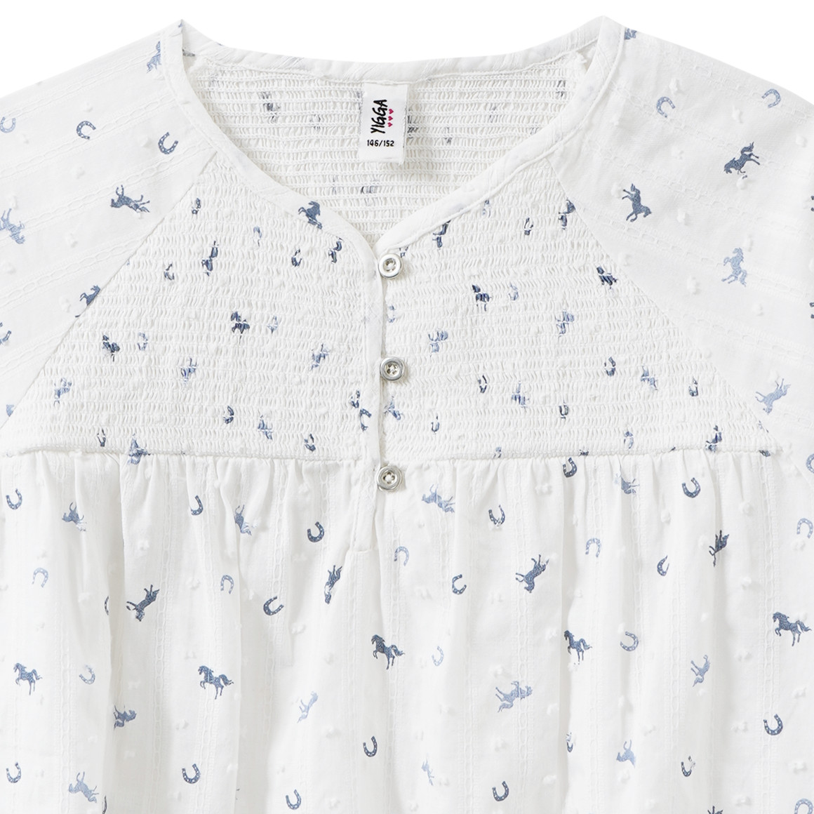 Mädchen Bluse mit Pferde-Allover