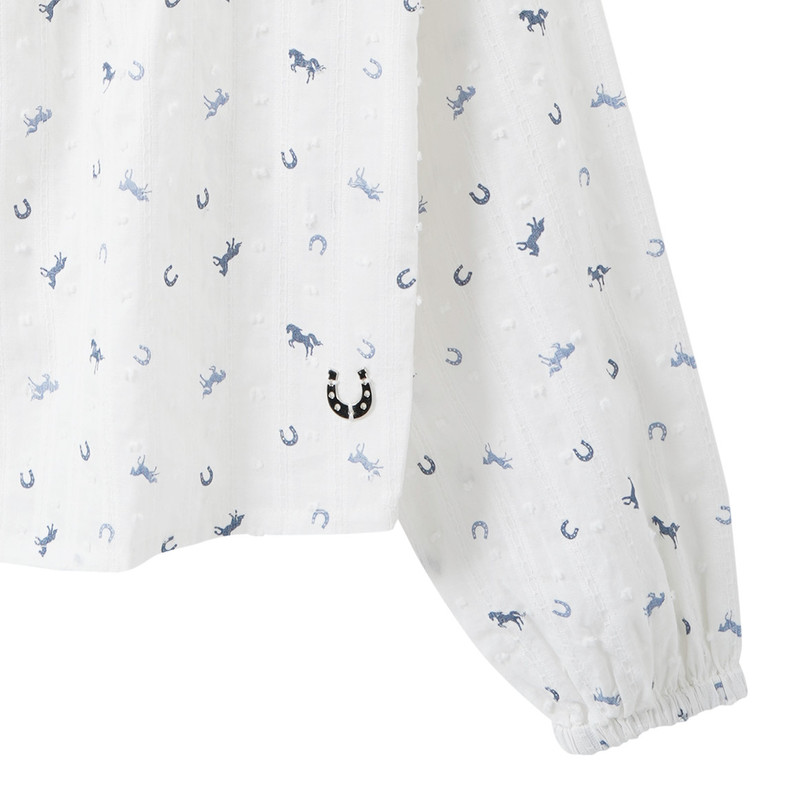 Mädchen Bluse mit Pferde-Allover