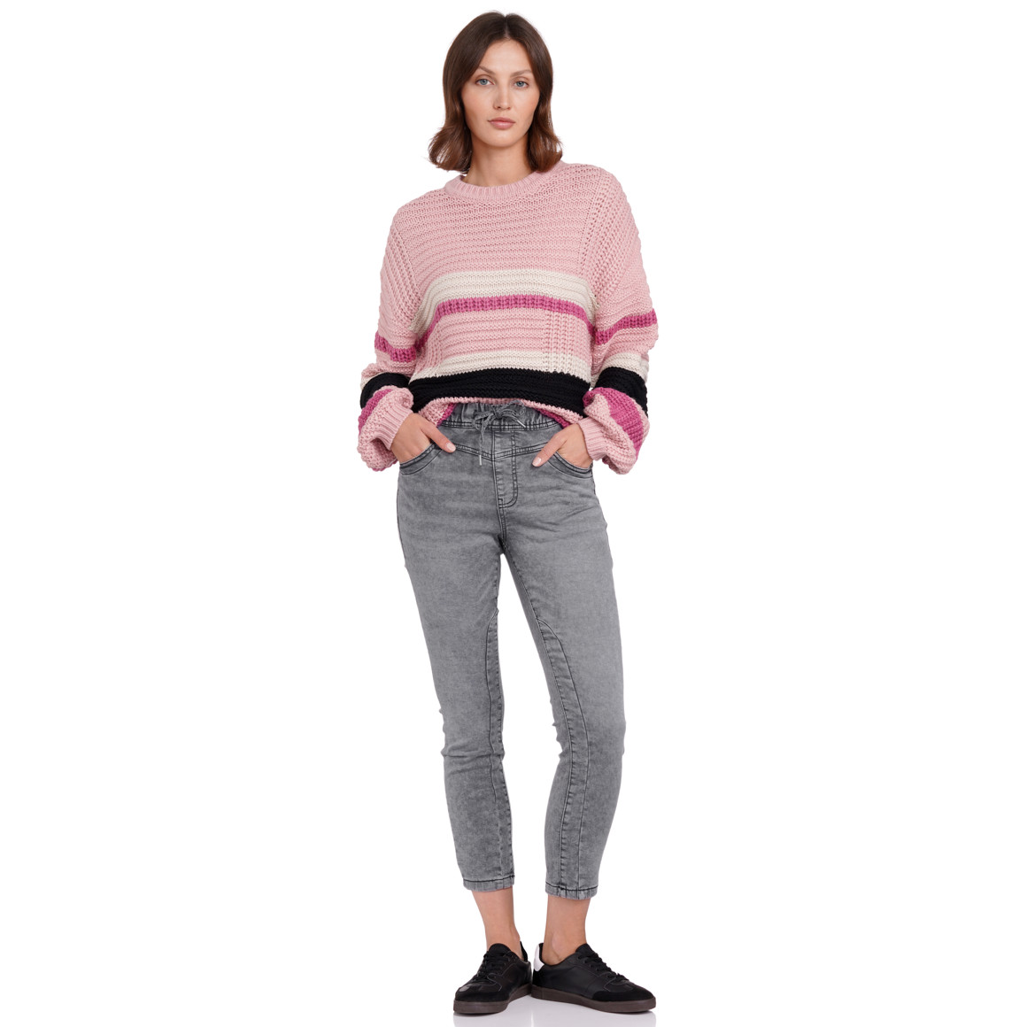 Damen Jeggings mit Used-Waschung