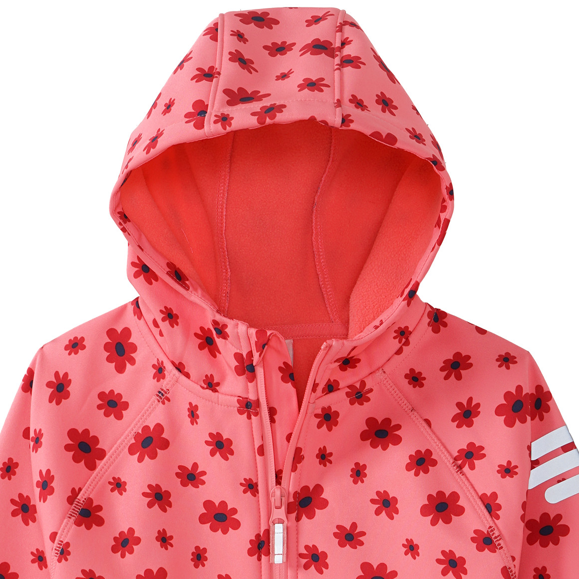 Mädchen Softshelljacke mit Blümchen-Print