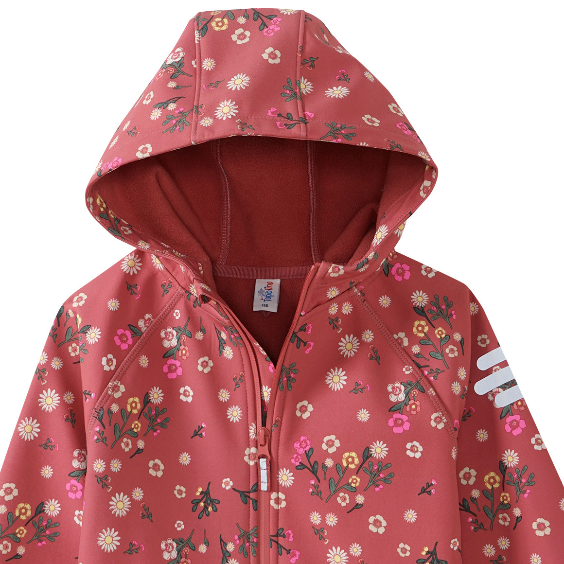 Mädchen Softshelljacke mit Blümchen-Print