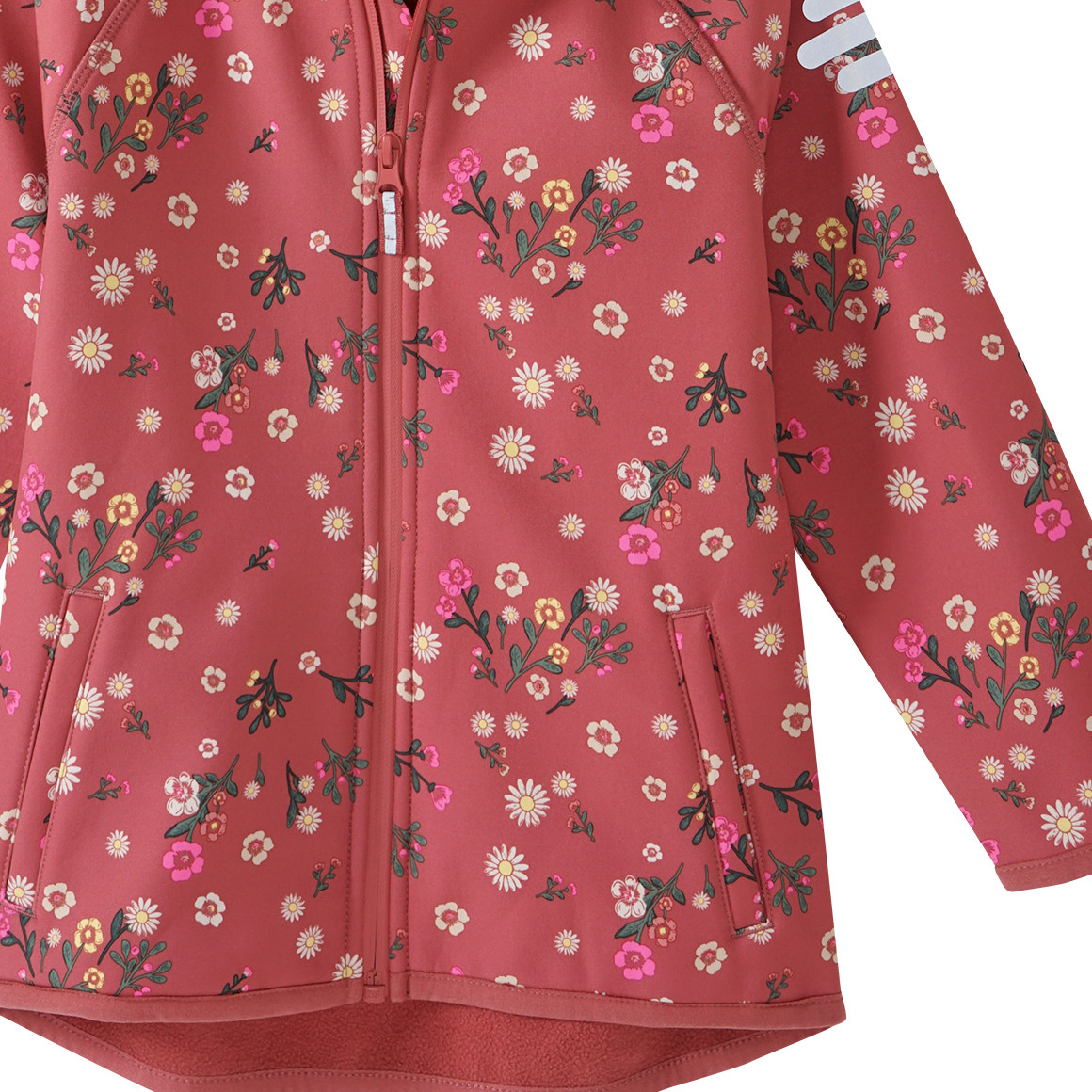 Mädchen Softshelljacke mit Blümchen-Print