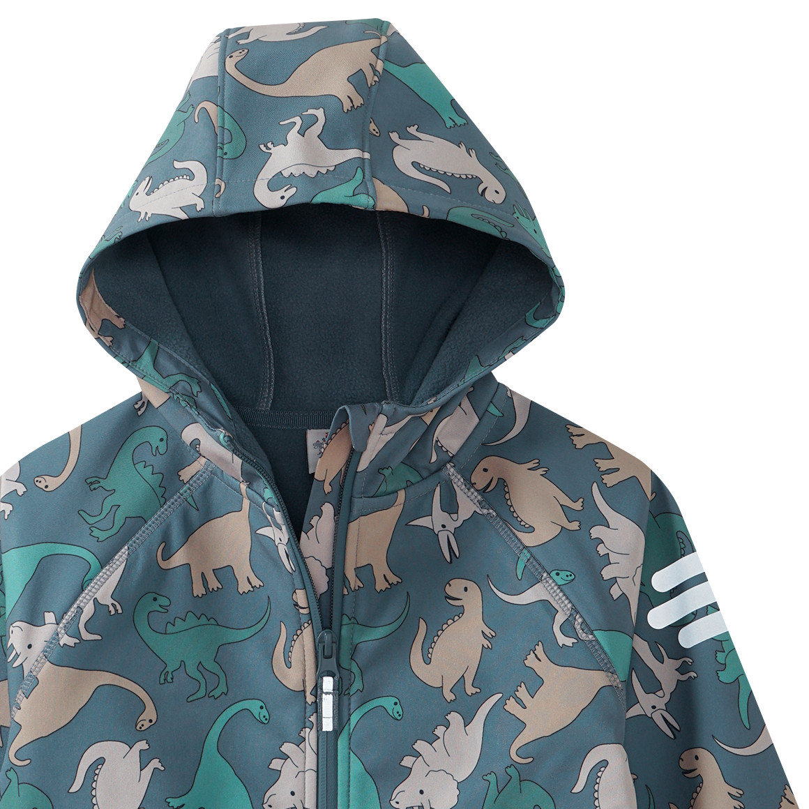 Softshell jongensjack met dino-opdruk