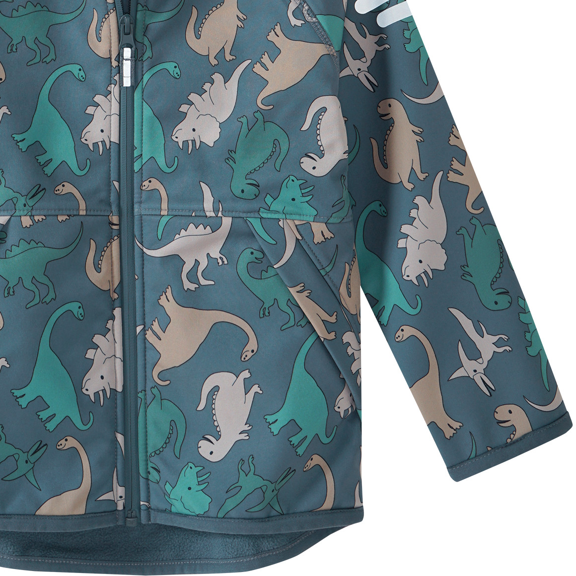 Softshell jongensjack met dino-opdruk