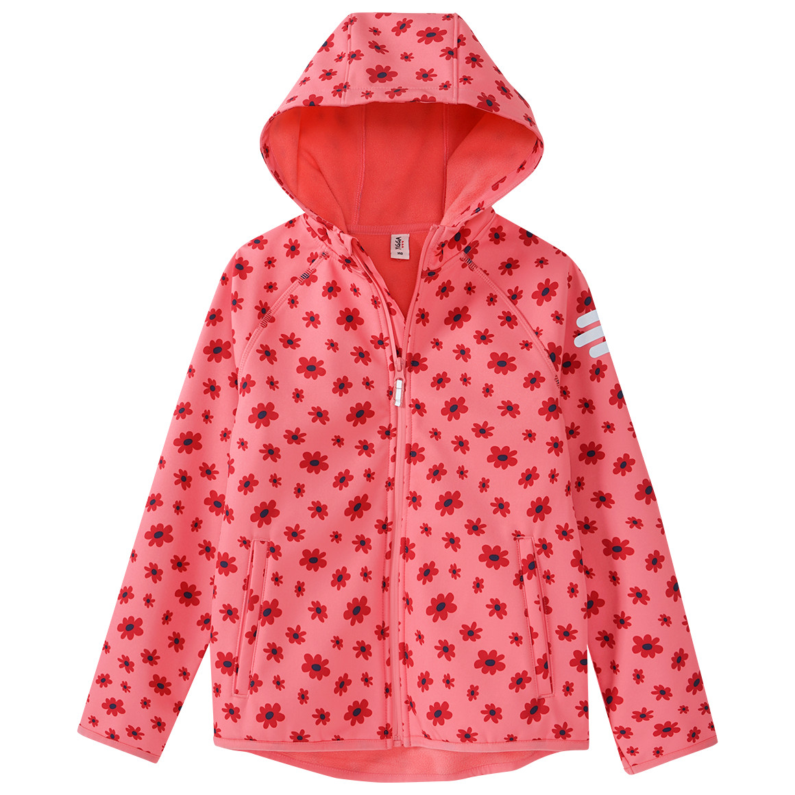 Mädchen Softshelljacke mit Blümchen-Print