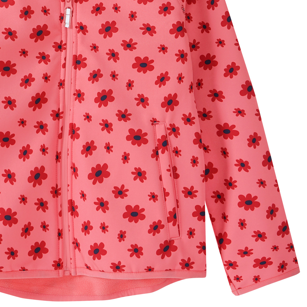 Mädchen Softshelljacke mit Blümchen-Print