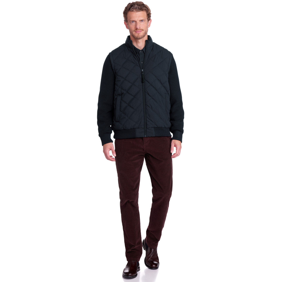 Herren Steppjacke mit Strickärmeln