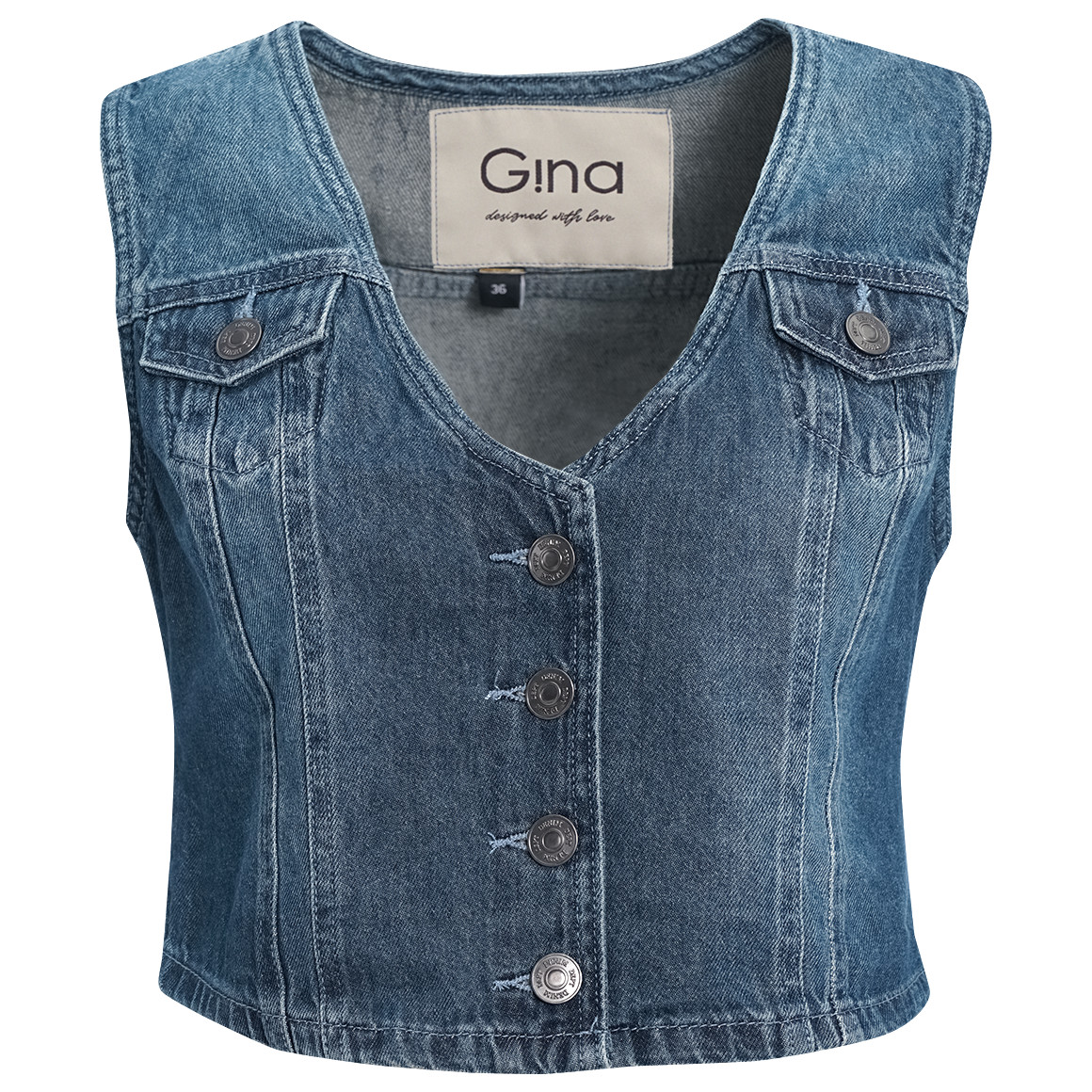 Denimvest voor dames met knoopsluiting