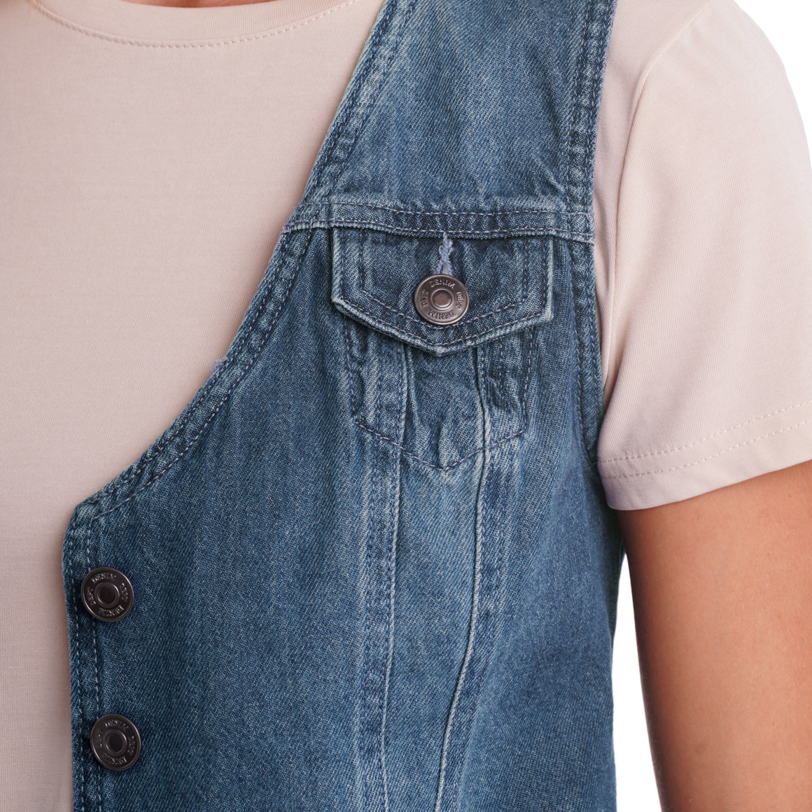 Denimvest voor dames met knoopsluiting