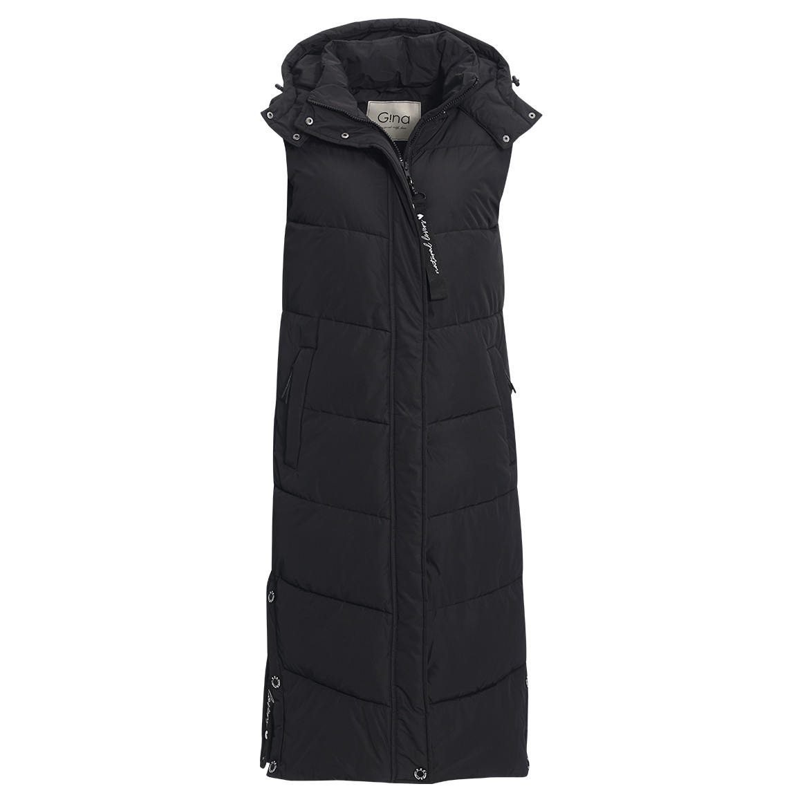 Dames gewatteerd vest met capuchon